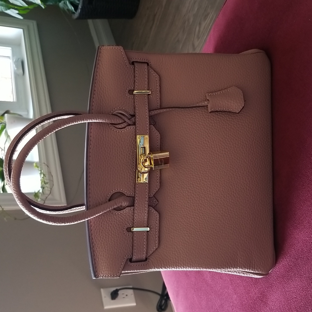 Birkin-Style Purse in Dusty Rose